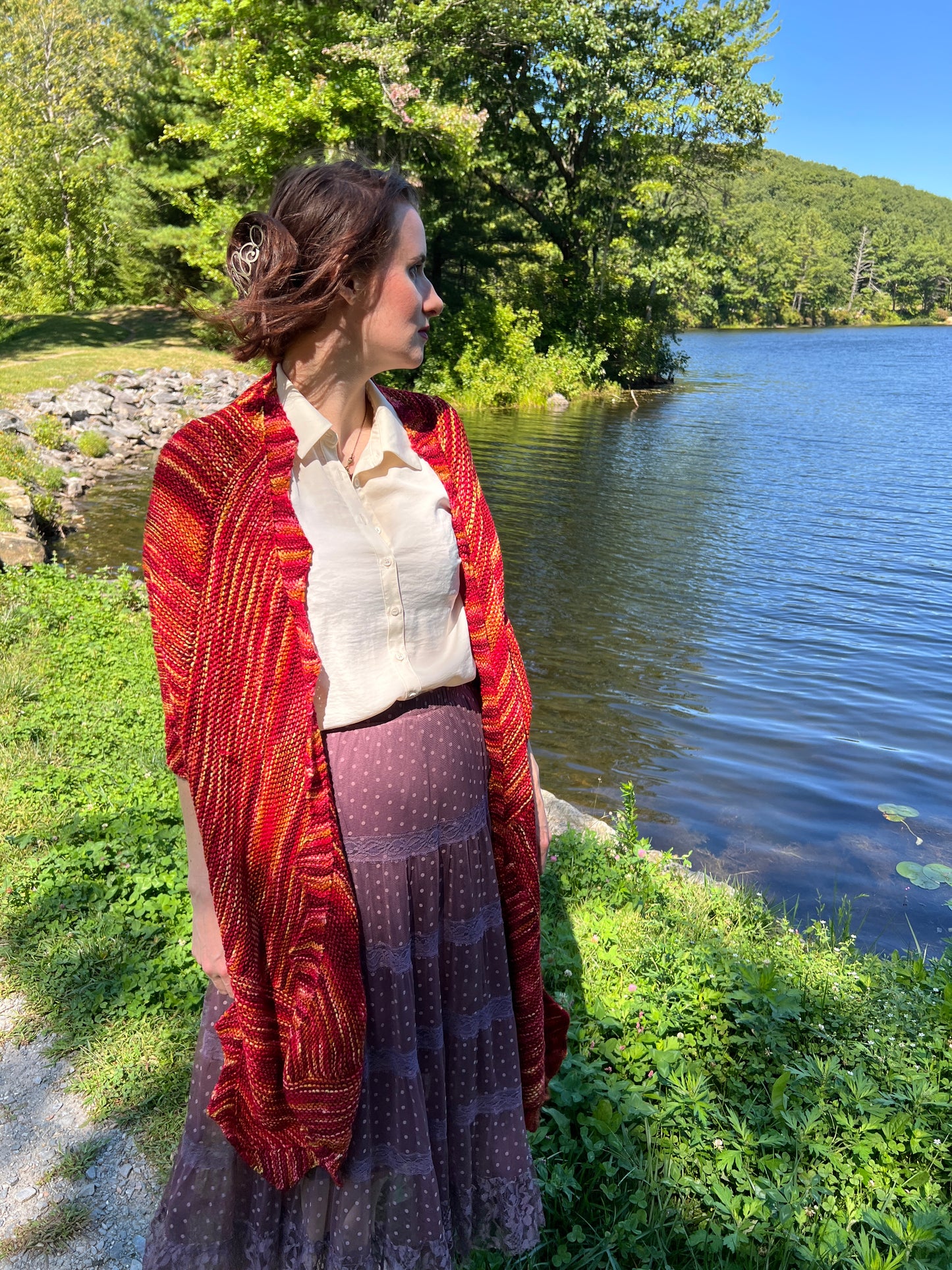 Fiery Zig Zag Shawl